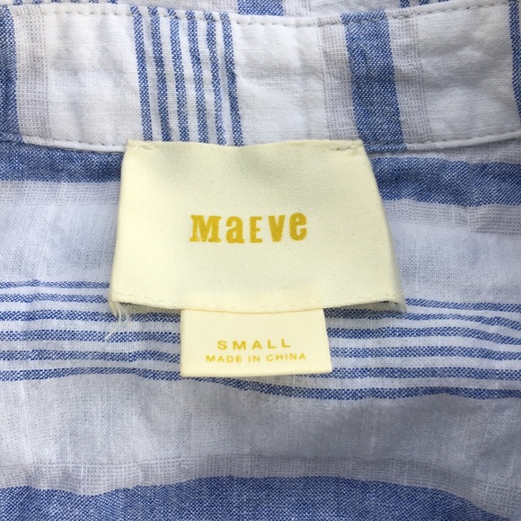 Anthropologie Maeve Blue & White Top Sz Small - Picture 2 of 8